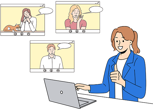 オンラインで顧客と話す事業者